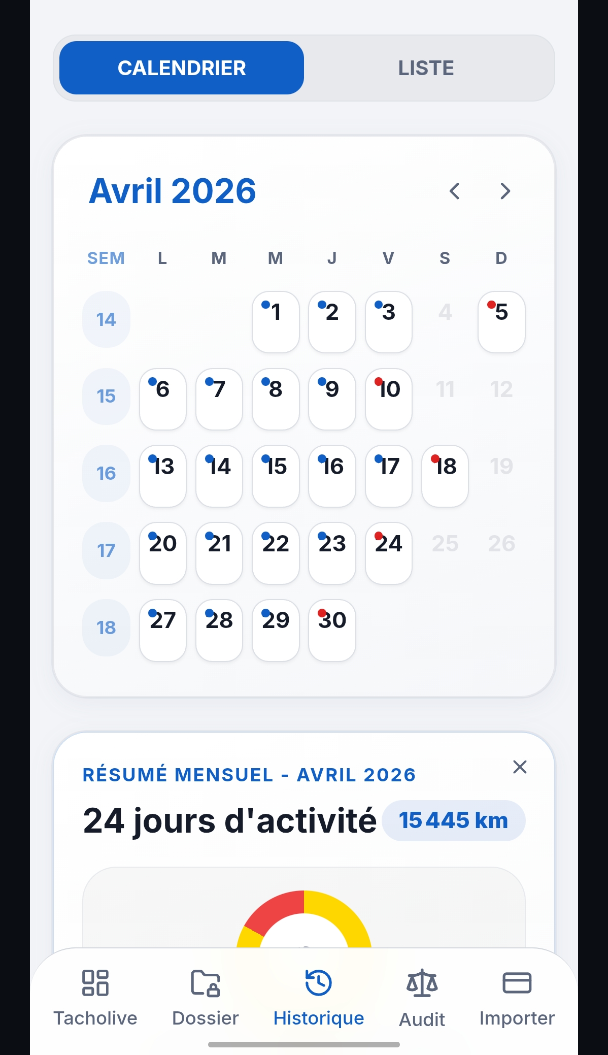 Calendrier mensuel