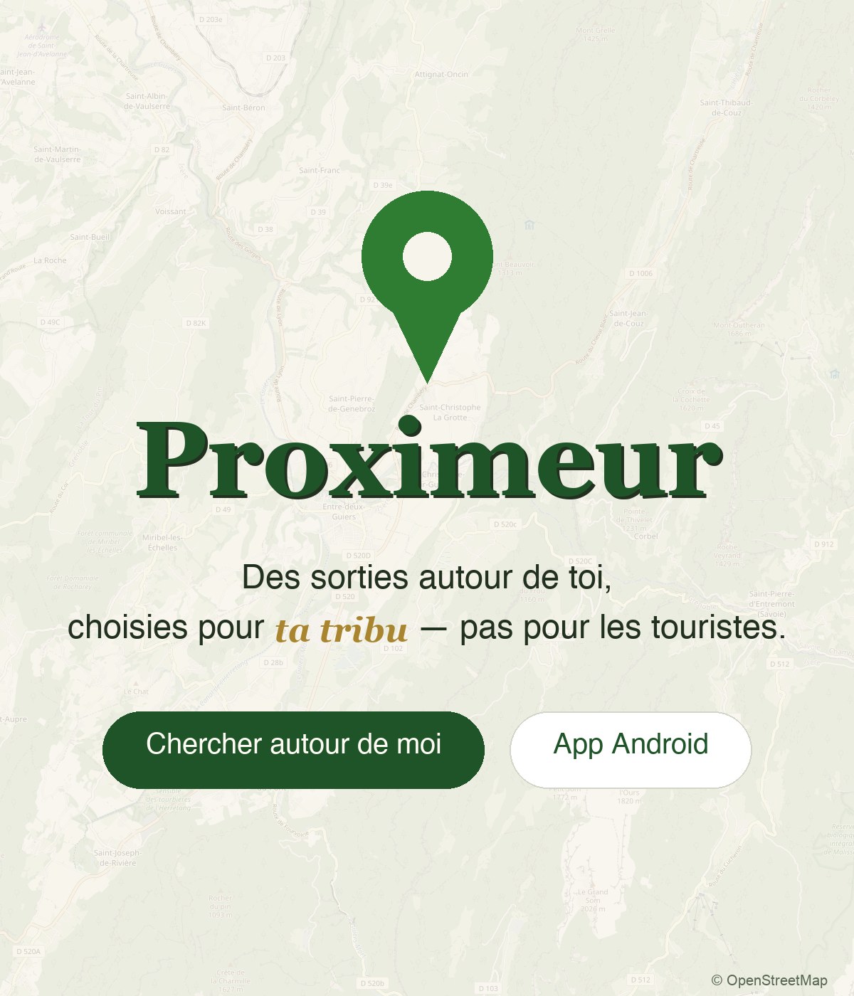 Aperçu de l'application Proximeur